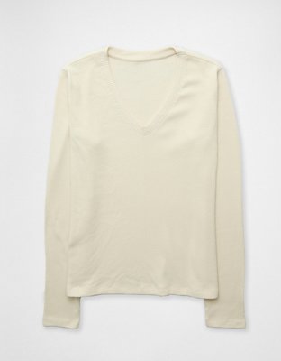 AE Long Sleeve Cozy V-Neck Top
