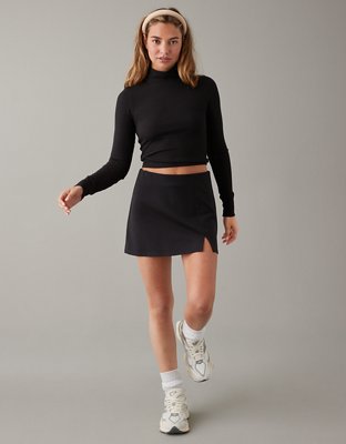 Cropped Mock Neck Long Sleeve