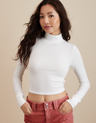 Mock Turtleneck Crop Top