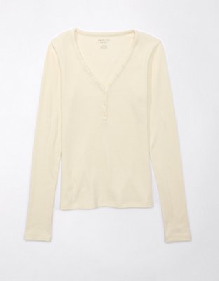 AE Waffle Long-Sleeve Henley Tee