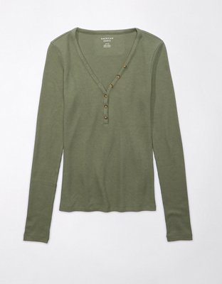 AE Hey Baby Long-Sleeve Pointelle-Knit Tee