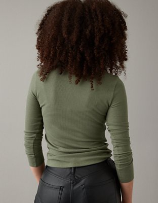 AE Waffle Long-Sleeve Henley Tee