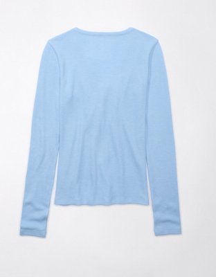 AE Waffle Long-Sleeve Henley Tee