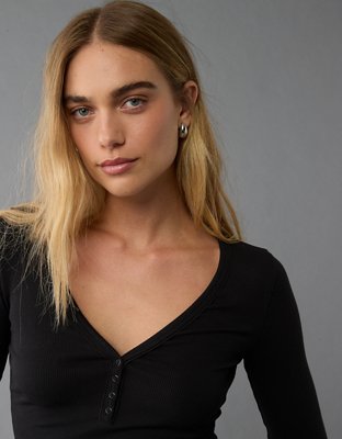 Мужские футболки American Eagle AE Long-Sleeve Henley T-Shirt — фото 5