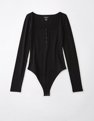 AE Long-Sleeve Henley Bodysuit