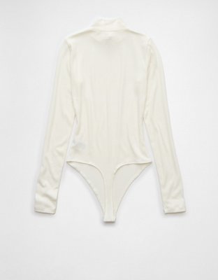 AE Long-Sleeve Mock Neck Pointelle Bodysuit