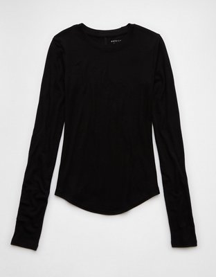 Женские футболки American Eagle AE Cozy Up Long-Sleeve Layering T-Shirt — фото 2