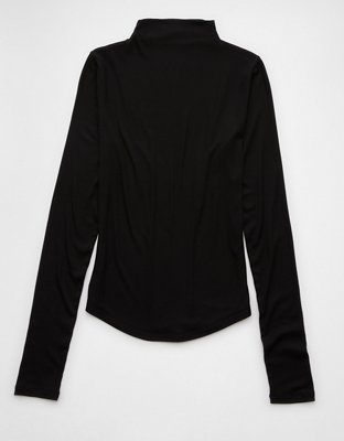 Женские футболки American Eagle AE Soft & Sexy Long-Sleeve Mock Neck T-Shirt — фото 4