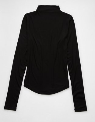 AE Soft & Sexy Long-Sleeve Mock Neck T-Shirt