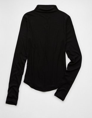 AE Soft & Sexy Long-Sleeve Mock Neck T-Shirt