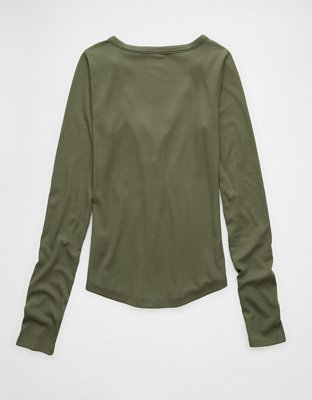 AE Long-Sleeve Henley T-Shirt