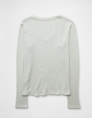 AE Long Sleeve Cozy V-Neck Top