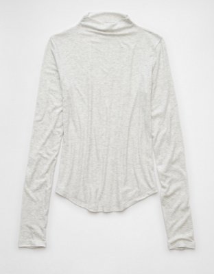 AE Soft  Sexy Long-Sleeve Mock Neck T-Shirt