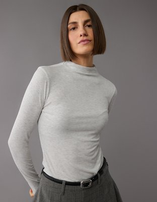 AE Soft & Sexy Long-Sleeve Mock Neck T-Shirt