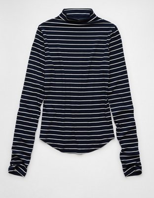 AE Soft  Sexy Long-Sleeve Mock Neck T-Shirt