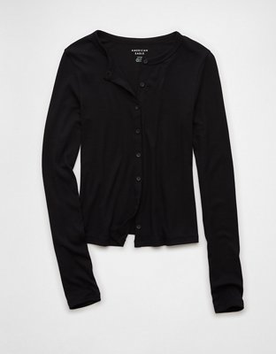 AE Long-Sleeve Button-Up T-Shirt