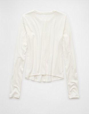 AE Long-Sleeve Button-Up T-Shirt