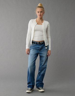 AE Long-Sleeve Button-Up T-Shirt