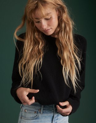 AE77 Premium Oversized Cropped Cashmere Sweater