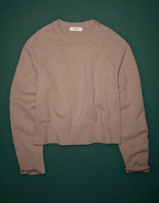 AE77 Premium Oversized Cropped Cashmere Sweater