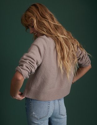 AE77 Premium Oversized Cropped Cashmere Sweater