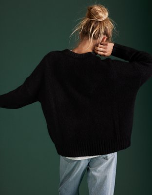 AE77 Premium Mohair-Blend Boyfriend Sweater