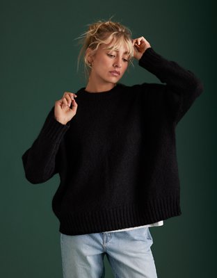 AE77 Premium Mohair-Blend Boyfriend Sweater