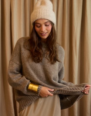 AE77 Premium Mohair-Blend Boyfriend Sweater