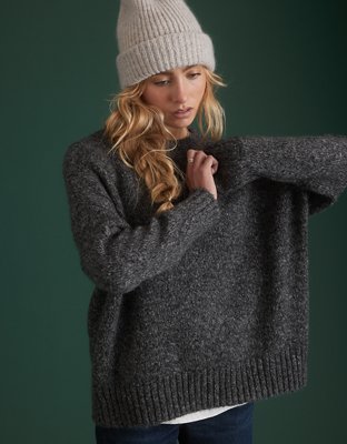 AE77 Premium Mohair-Blend Boyfriend Sweater