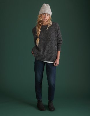 AE77 Premium Mohair-Blend Boyfriend Sweater