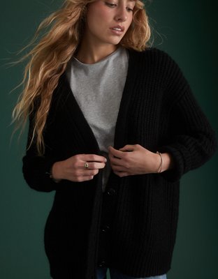 AE77 Premium Mohair Boyfriend Cardigan