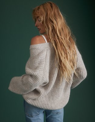 AE77 Premium Mohair Boyfriend Cardigan