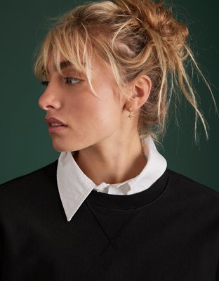 AE77 Premium Cropped Fleece Crewneck Sweatshirt