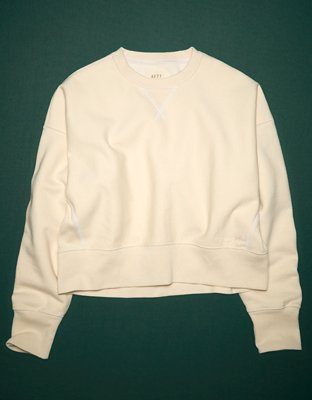 AE77 Premium Cropped Fleece Crewneck Sweatshirt