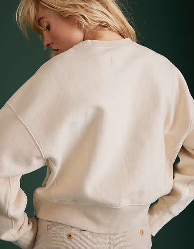 AE77 Premium Cropped Fleece Crewneck Sweatshirt