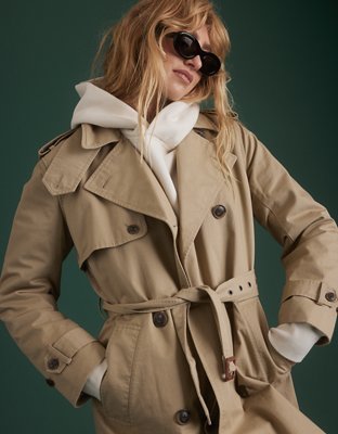 Женские куртки American Eagle AE77 Premium Classic Trench Coat — фото 5