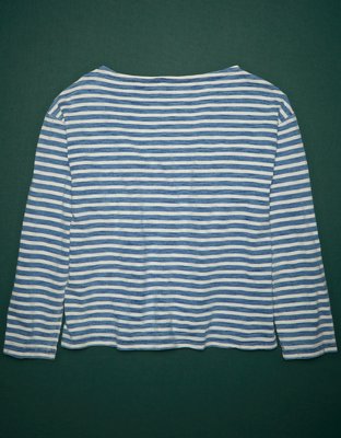 AE77 Premium Long-Sleeve Indigo T-Shirt