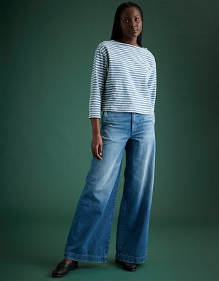 AE77 Premium Long-Sleeve Indigo T-Shirt