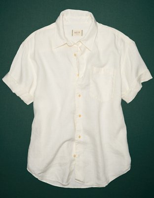 AE77 Premium Linen Boyfriend Button-Up Shirt