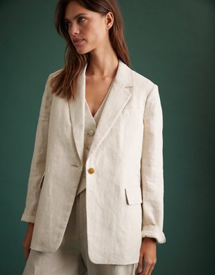 AE77 Premium Linen Oversized Blazer