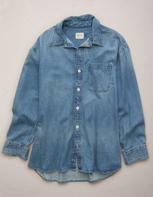 AE77 Premium Denim Boyfriend Shirt