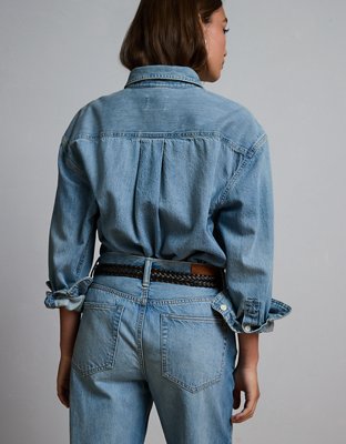 AE77 Premium Denim Boyfriend Shirt