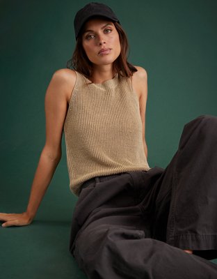 AE77 Premium Linen Sweater Tank Top