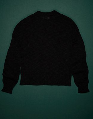 AE77 Premium Cropped Linen-Blend Sweater Cardigan