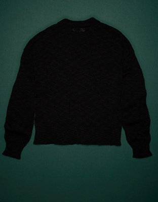 AE77 Premium Cropped Linen-Blend Sweater Cardigan