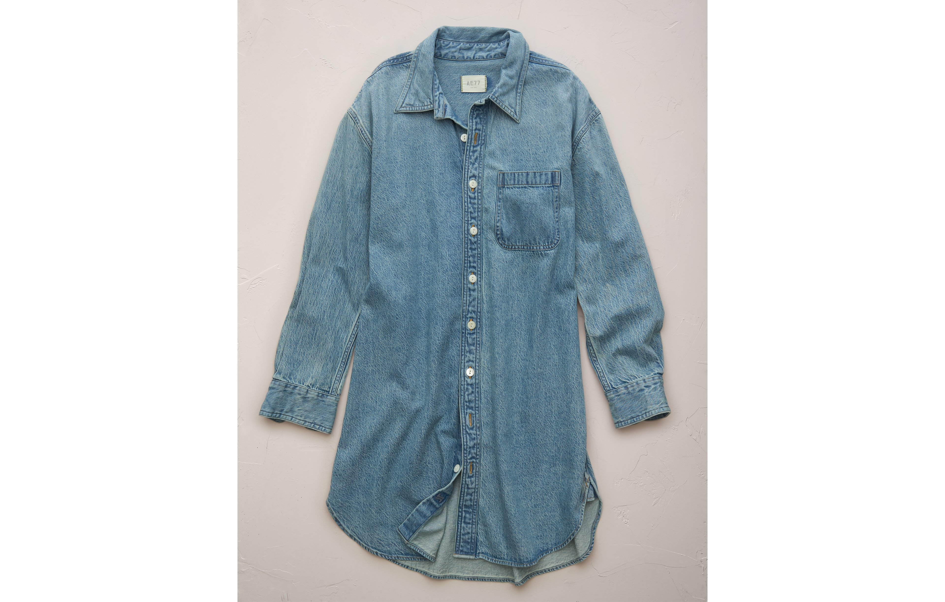 AE77 Premium Denim Shirt Dress
