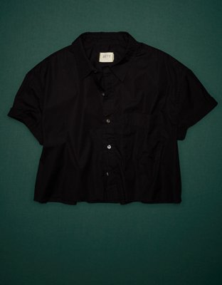 AE77 Premium Boxy Crop Poplin Shirt