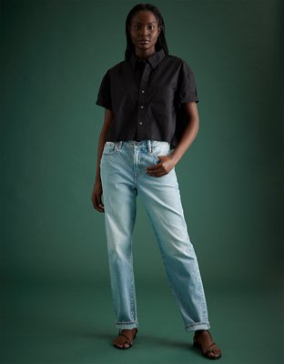 AE77 Premium Boxy Crop Poplin Shirt