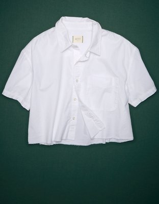 AE77 Premium Boxy Crop Poplin Shirt