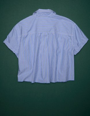 AE77 Premium Boxy Crop Poplin Shirt